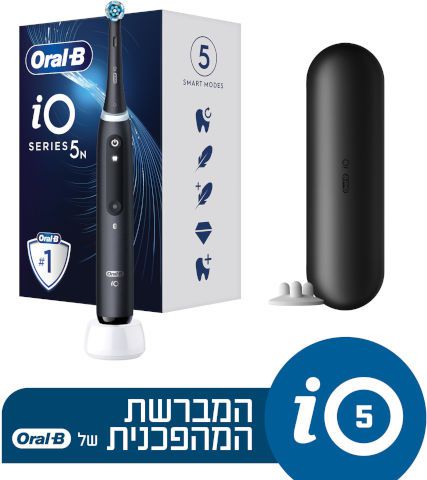 מברשת שיניים חשמלית שחורה Oral B אורל בי - IO5 מברשת שיניים חשמלית שחורה Oral B אורל בי - IO5