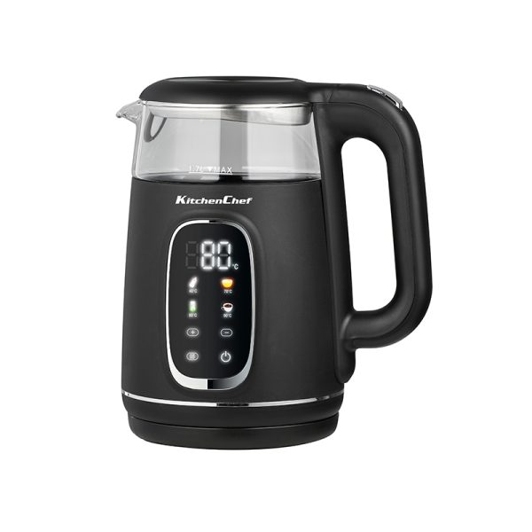 קומקום חשמלי דיגיטלי שחור Kitchen Chef קיטשן שף 5261 קומקום חשמלי דיגיטלי שחור Kitchen Chef קיטשן שף 5261