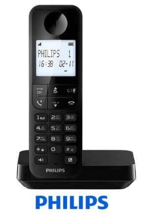 טלפון אלחוטי בעברית Philips פיליפס D2701B/25 טלפון אלחוטי בעברית Philips פיליפס D2701B/25