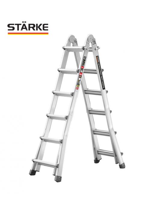 סולם אלומיניום טלסקופי מקצועי 4x6 תוצרת STARKE סולם אלומיניום טלסקופי מקצועי 4x6 תוצרת STARKE