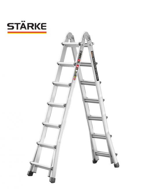 סולם אלומיניום טלסקופי מקצועי 4x7 תוצרת STARKE סולם אלומיניום טלסקופי מקצועי 4x7 תוצרת STARKE
